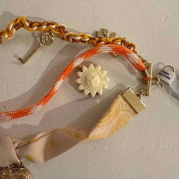 NWT Free People Gold and Orange Charm Bracelet/Anklet - Picture 7 of 7
